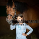 Lovas Pamut Top HORSE IN SKY BLUE - Hosszú Ujjú