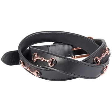 Bőr öv rosegold zablával díszítve