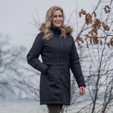 Női Parka kabát Teddy béléssel fekete