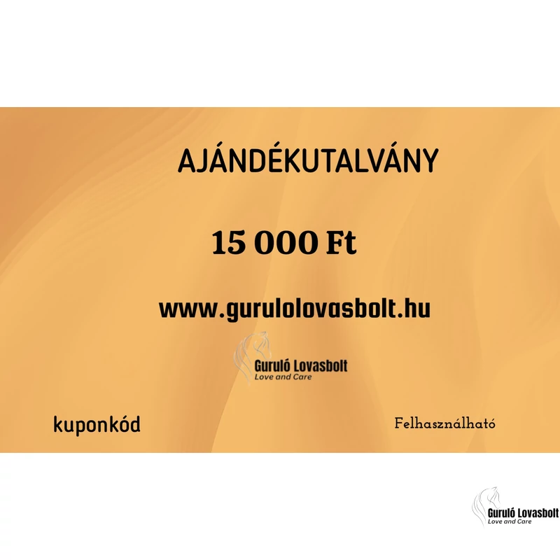 Guruló Lovasbolt Ajándékutalvány 15 000 Ft
