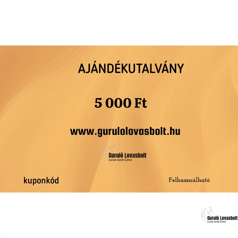 Guruló Lovasbolt Ajándékutalvány 5000 Ft