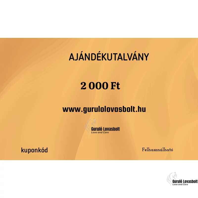 Guruló Lovasbolt Ajándékutalvány 2000 Ft
