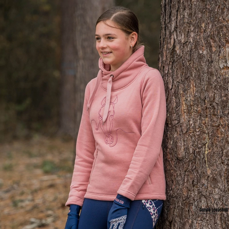 Magasított nyakú gyerek pulóver garnéla rózsaszín Red Horse