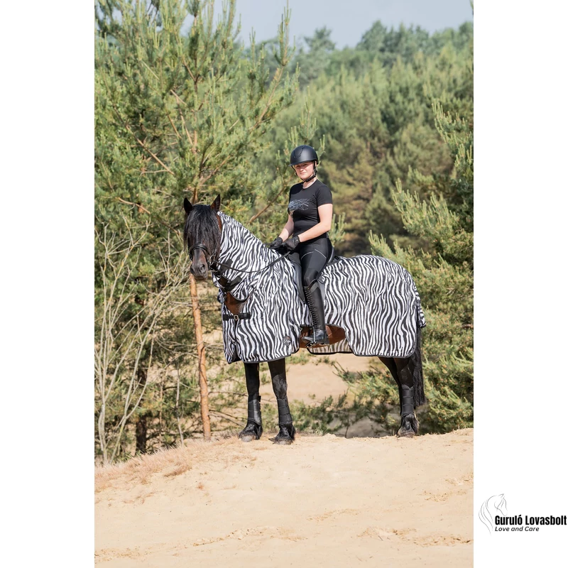 Zebra mintás légytakaró lovagláshoz nyakrésszel HKM
