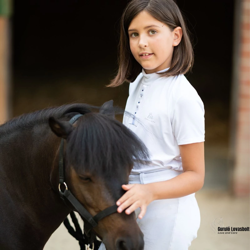 Cavalliera Lovas Versenying CUSTOM CRYSTALLIZED KIDS  - Rövid Ujjú - Fehér