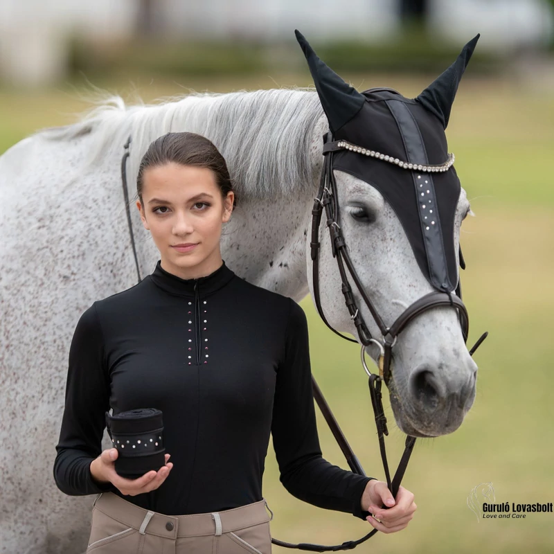 Cavalliera Lovas Top CUSTOM CRYSTALLIZED - Hosszú Ujjú