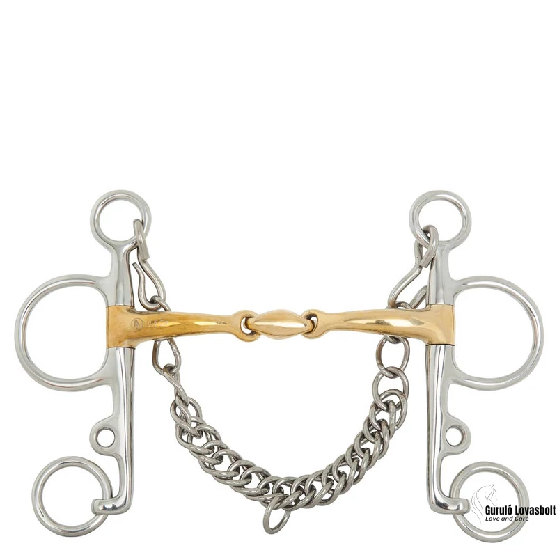 Kétszer tört Pelham Soft Contact zabla BR 14,5 cm